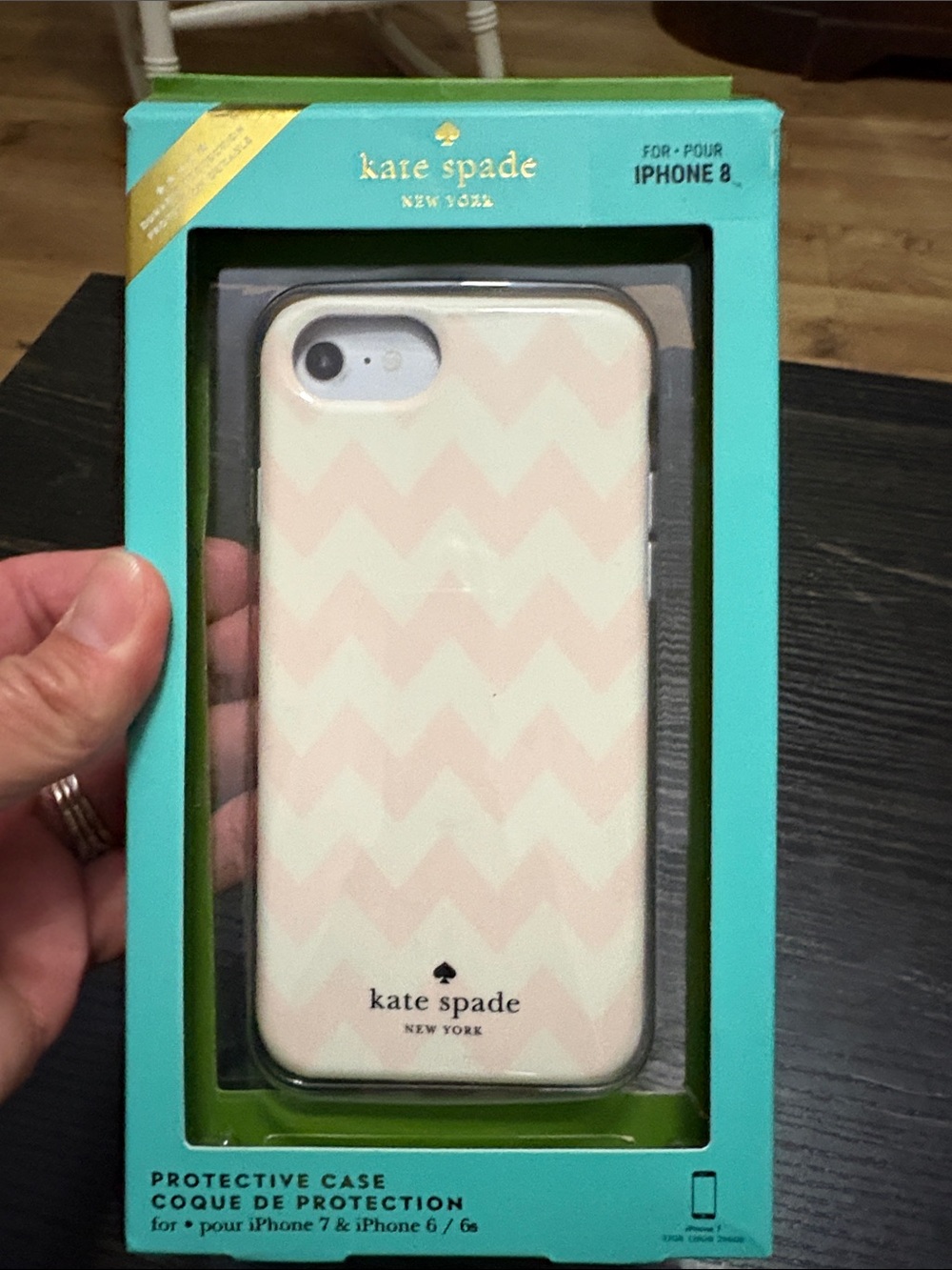 kate spade Chevron Pink and Cream iPhone Case